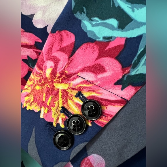 Banana Republic Blue Floral Blazer (00P) - Picture 6 of 7